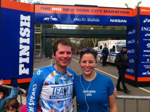 Jonathan and Amie ran the NYC marathon.